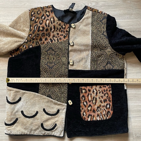 Indigo Moon women’s patchwork jacket 1X- leopard print, paisley - Picture 8 of 9